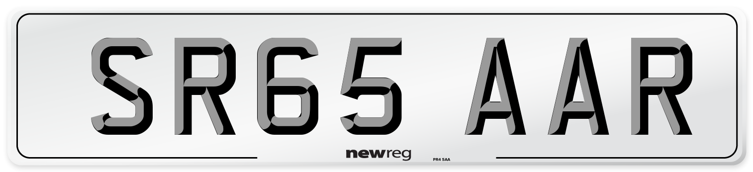 SR65 AAR Number Plate from New Reg